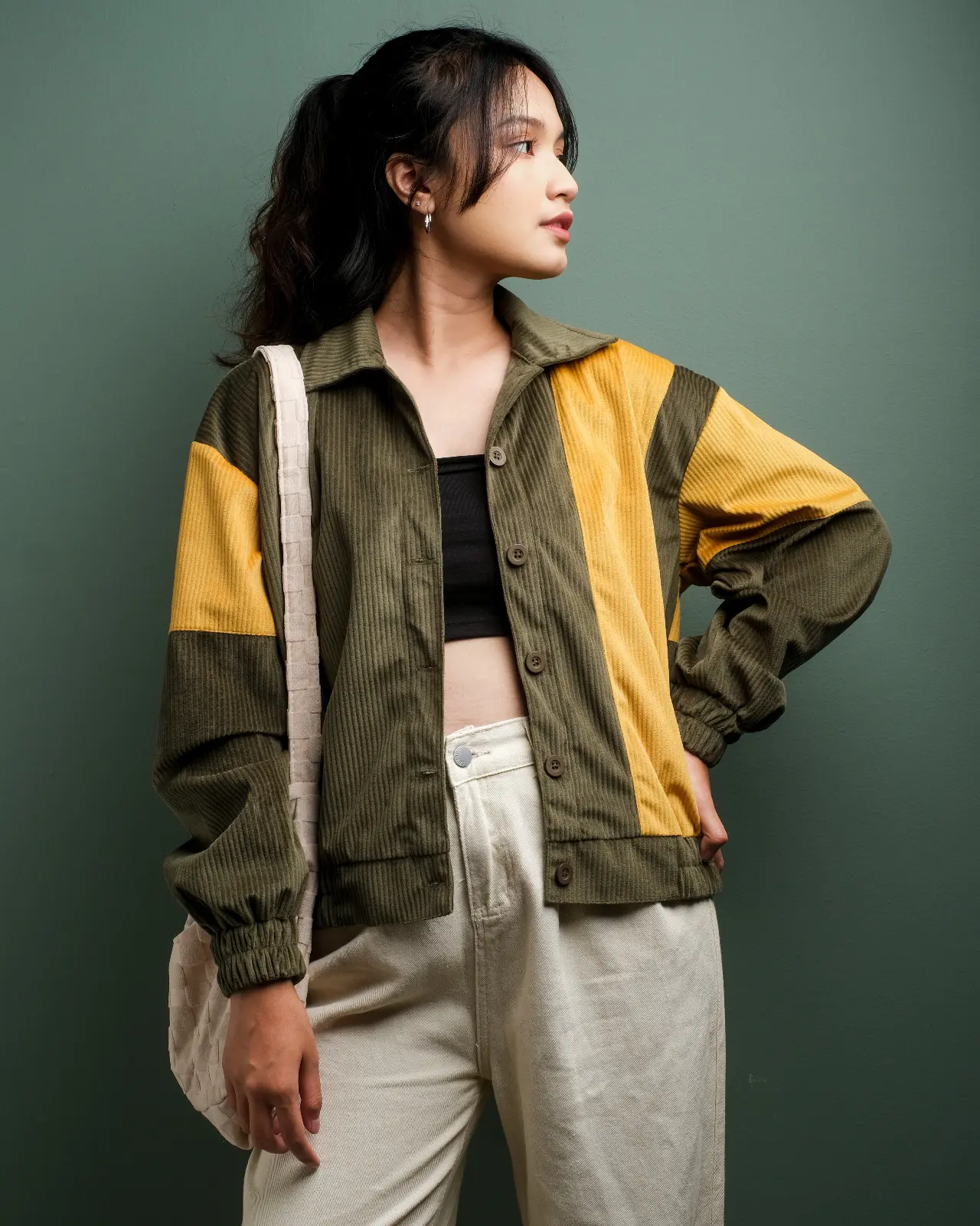 Shots Corduroy Jacket Army - Image 2