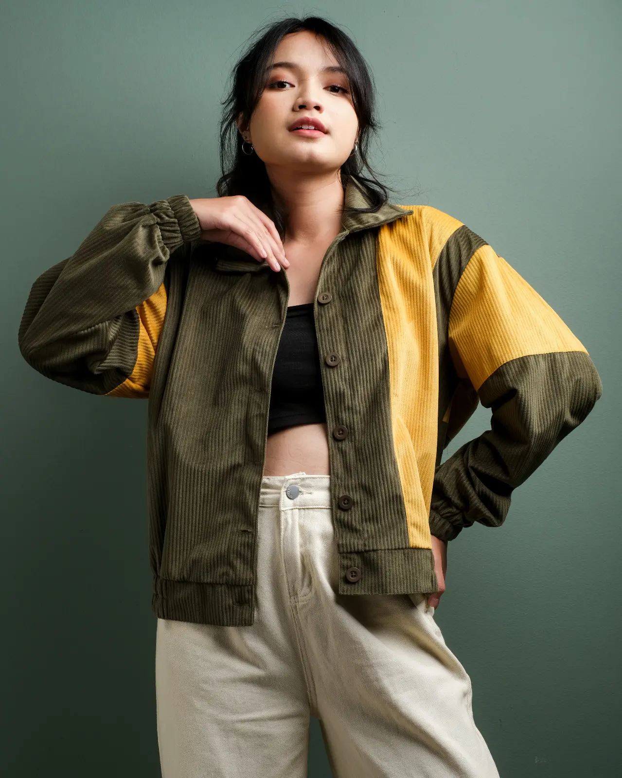 Shots Corduroy Jacket Army
