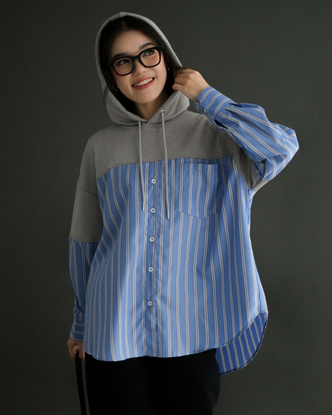 Pravina Hoodie Sweatshirt Kode 4067 Blue Denim