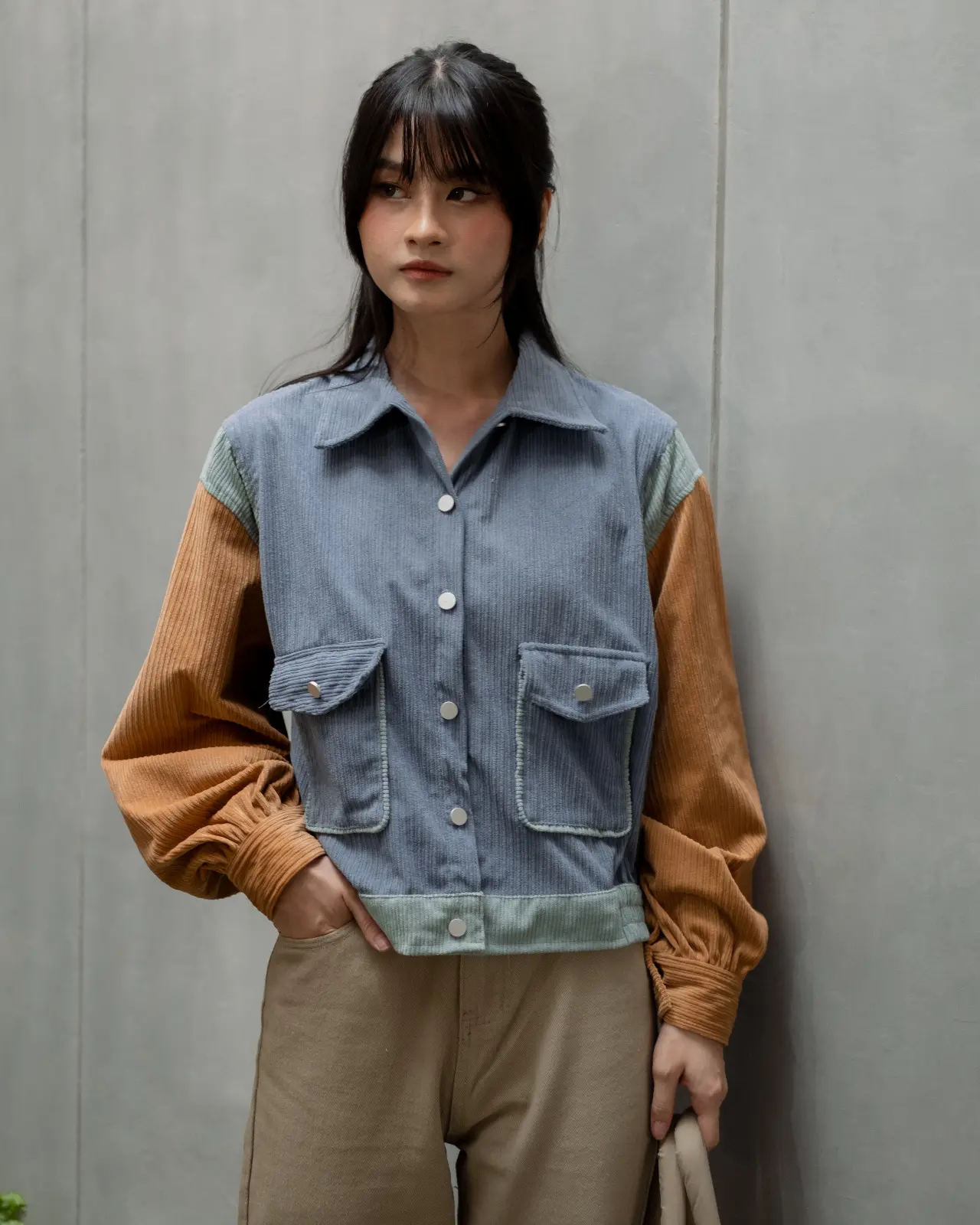 Chesy Corduroy Jacket Kode L119 Blue-Milo - Image 2