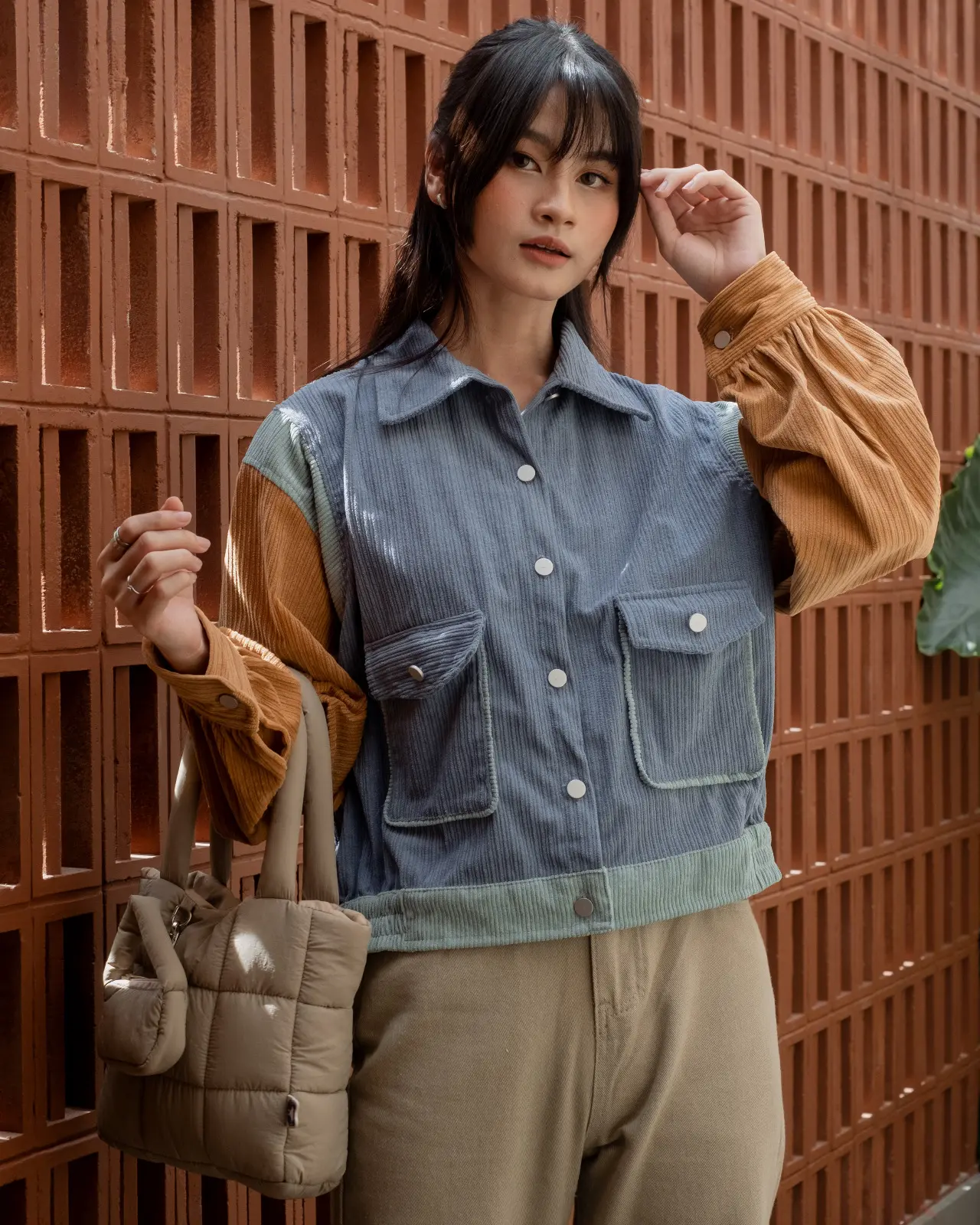 Chesy Corduroy Jacket Kode L119 Blue-Milo