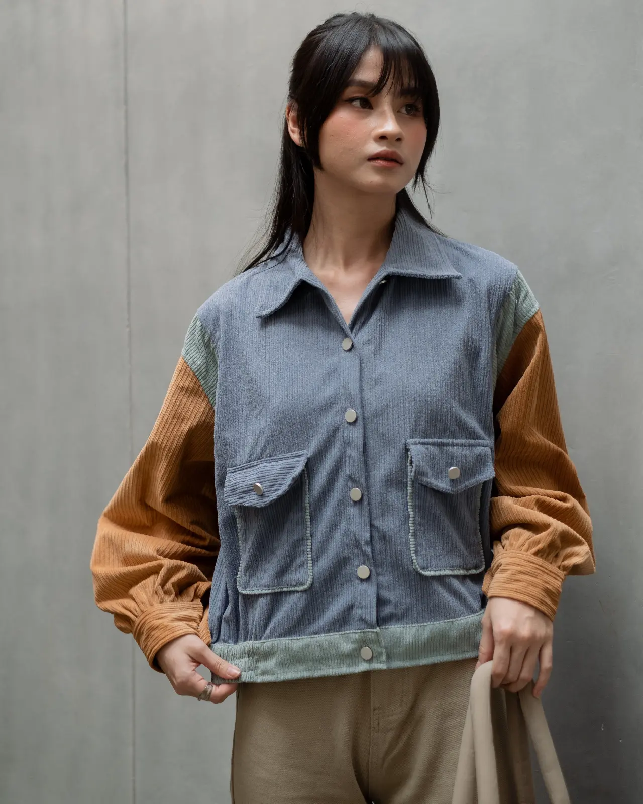 Chesy Corduroy Jacket Kode L119 Blue-Milo - Image 3