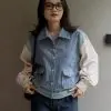 Chesy Corduroy Jacket Kode L119 Blue-Beige