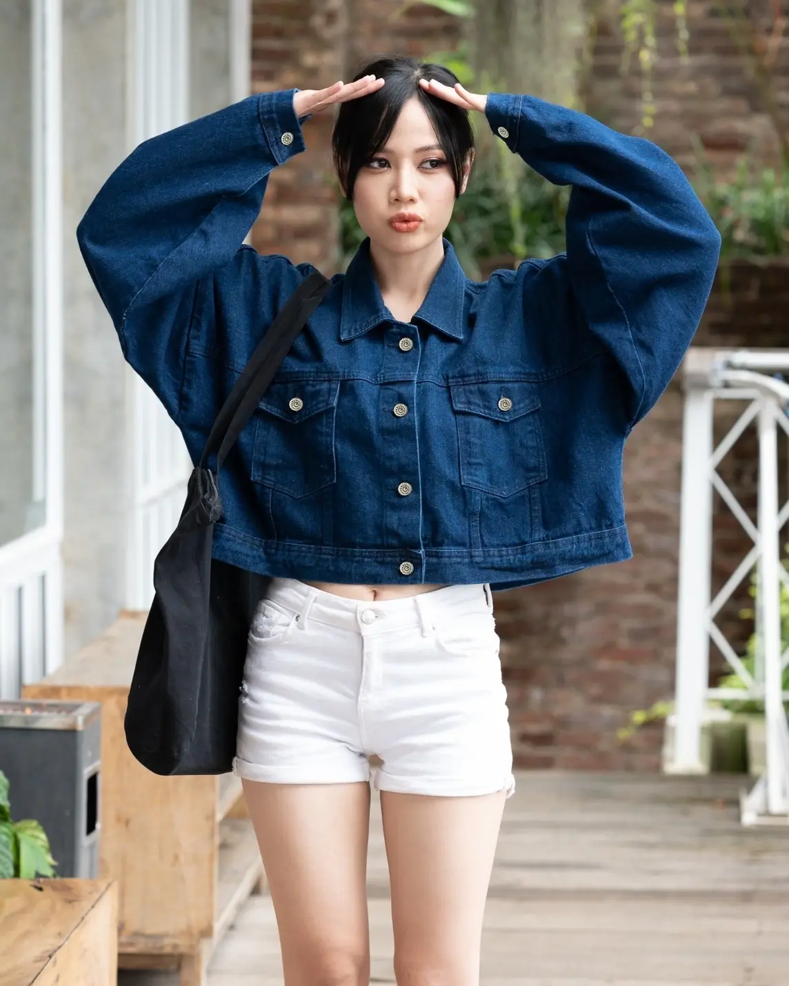 Chia Crop Jacket Dark Blue