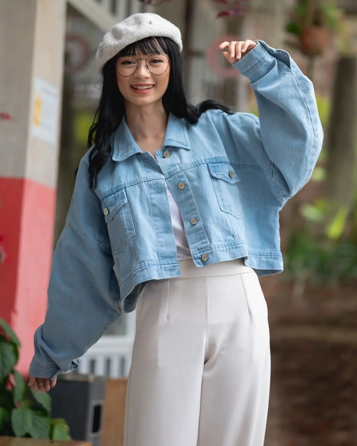 Chia Crop Jacket Light Blue