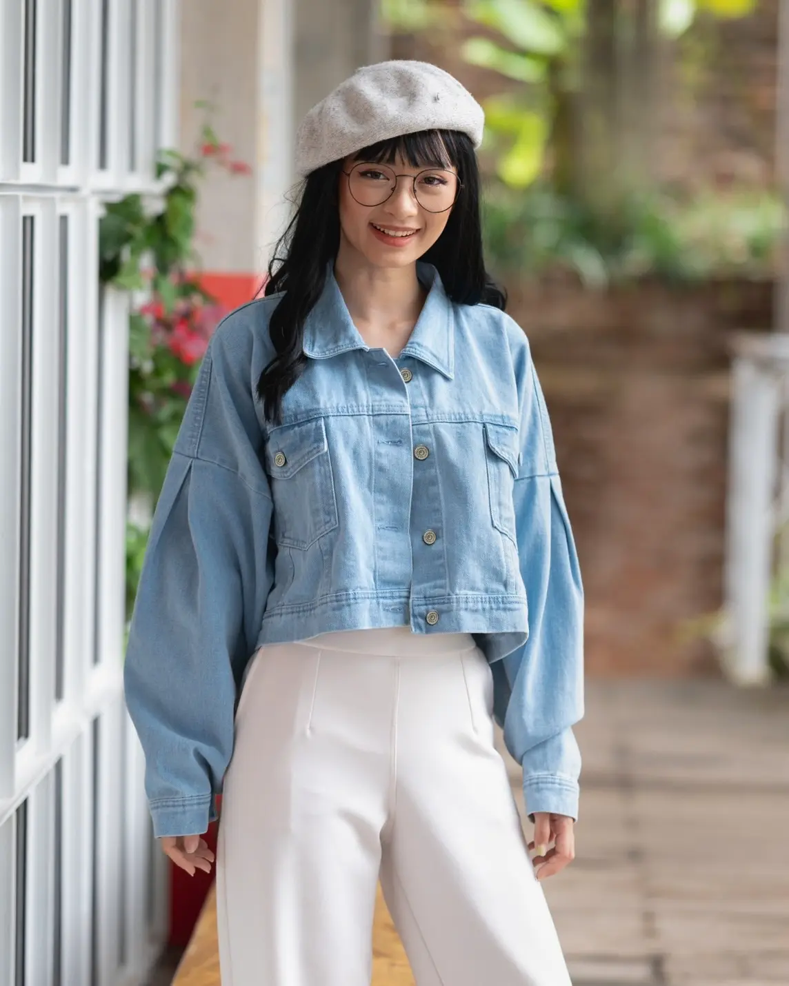 Chia Crop Jacket Light Blue - Image 2
