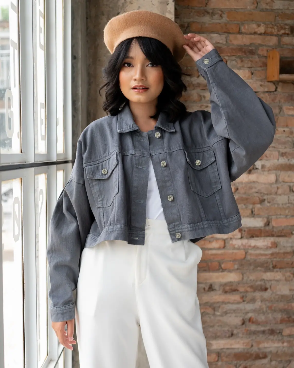 Chia Crop Jacket Stone - Image 2
