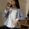 Delicia Stripe Shirt Blue Denim - Image 2