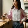 Delicia Stripe Shirt Pink - Image 3