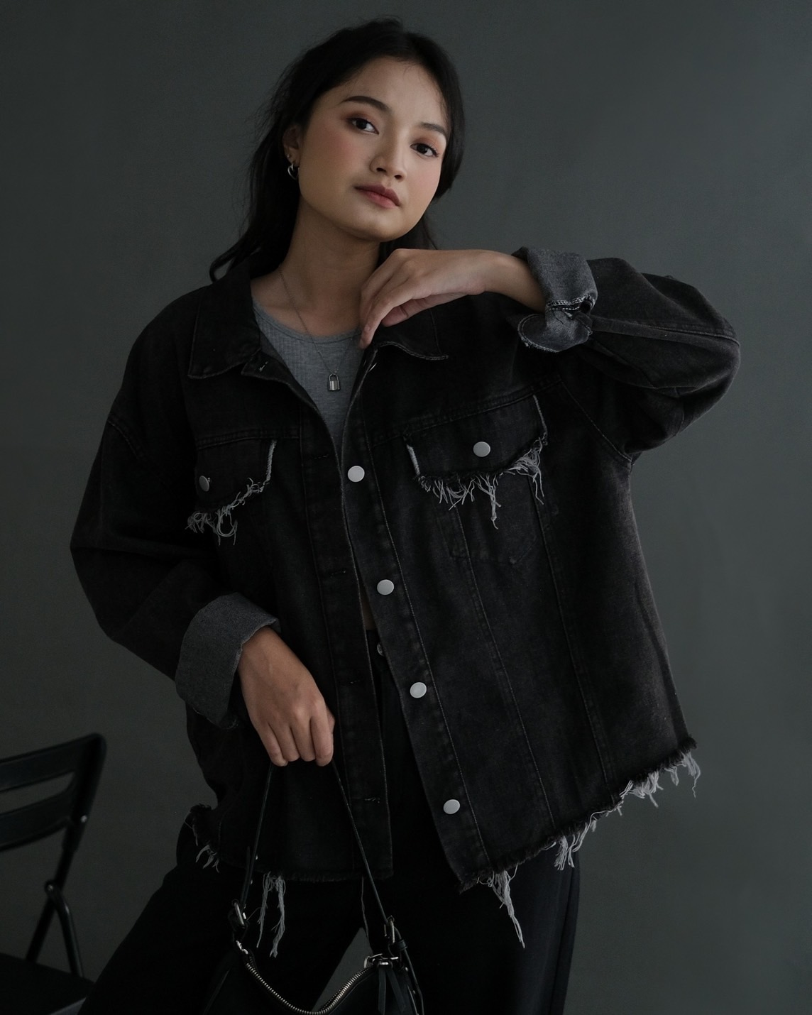 Fizea Denim Jacket Kode 291 Misty Black - Image 2