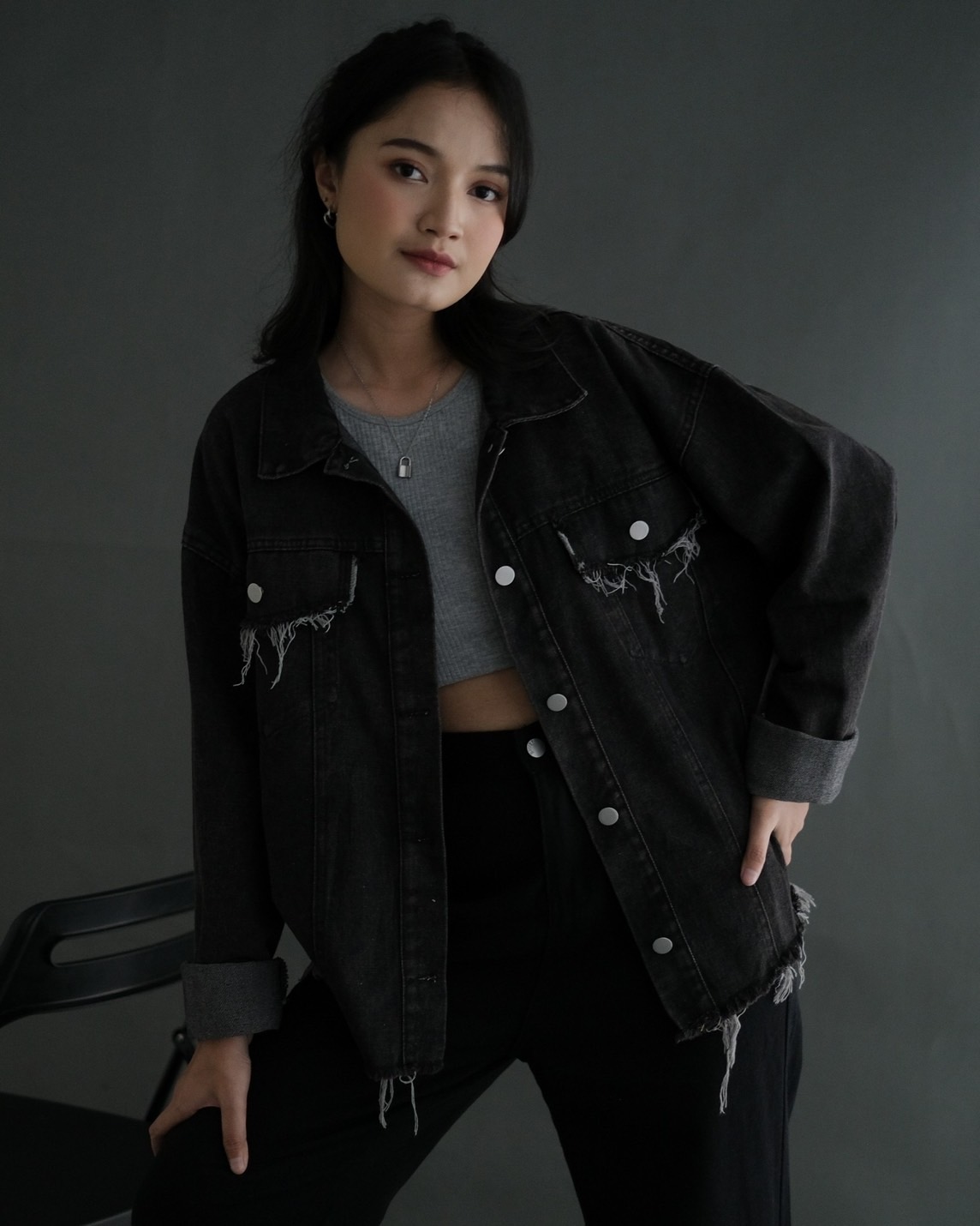 Fizea Denim Jacket Kode 291 Misty Black