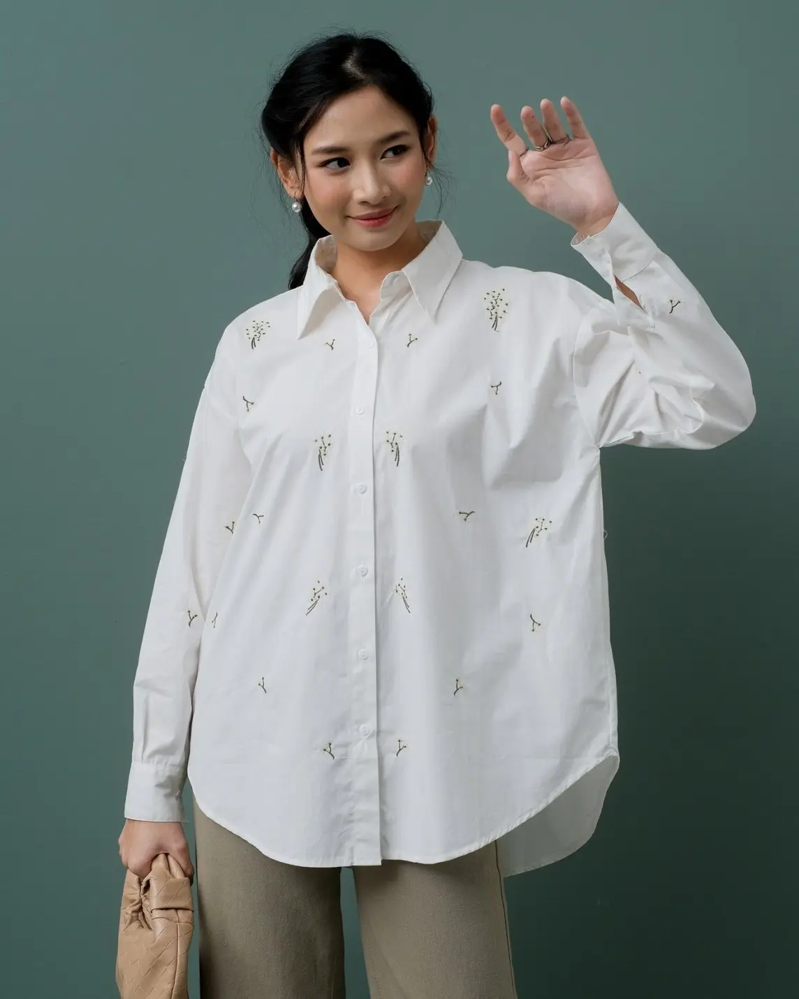 Haguri Shirt Kode 6669 Broken White - Image 2