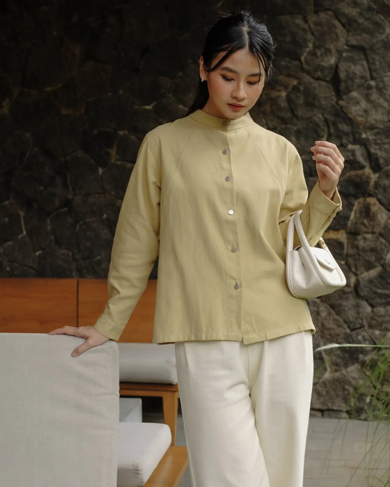 Halia Shirt Kode L126 Cream