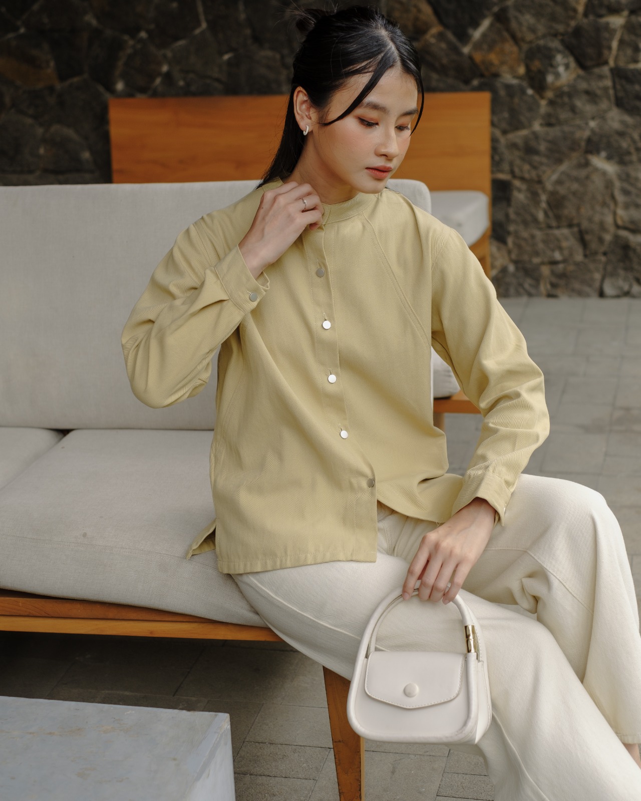 Halia Shirt Kode L126 Cream - Image 3