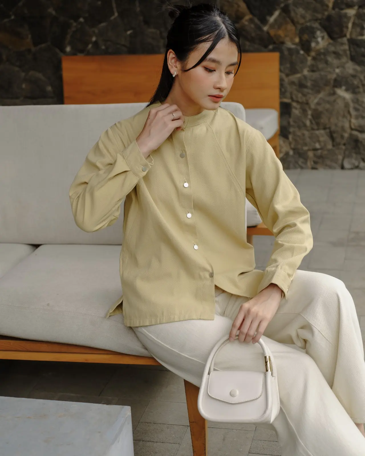 Halia Shirt Kode L126 Cream - Image 3
