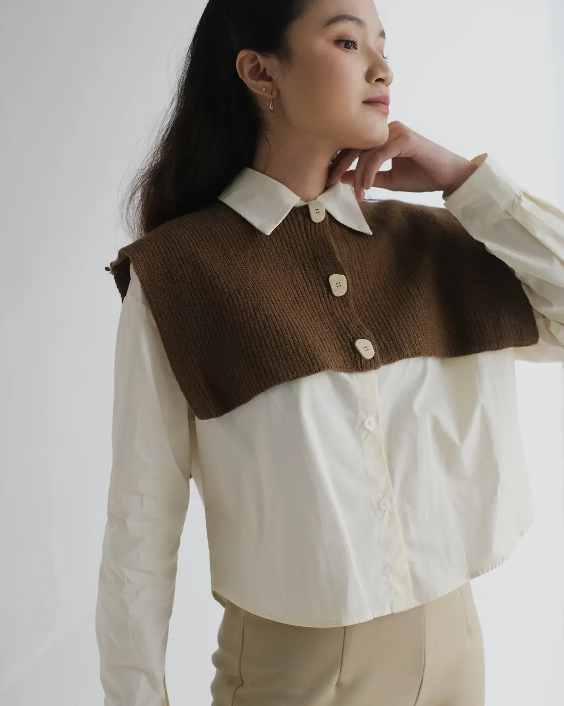 Hazima Set Kode 159 Cream-Brown - Image 2