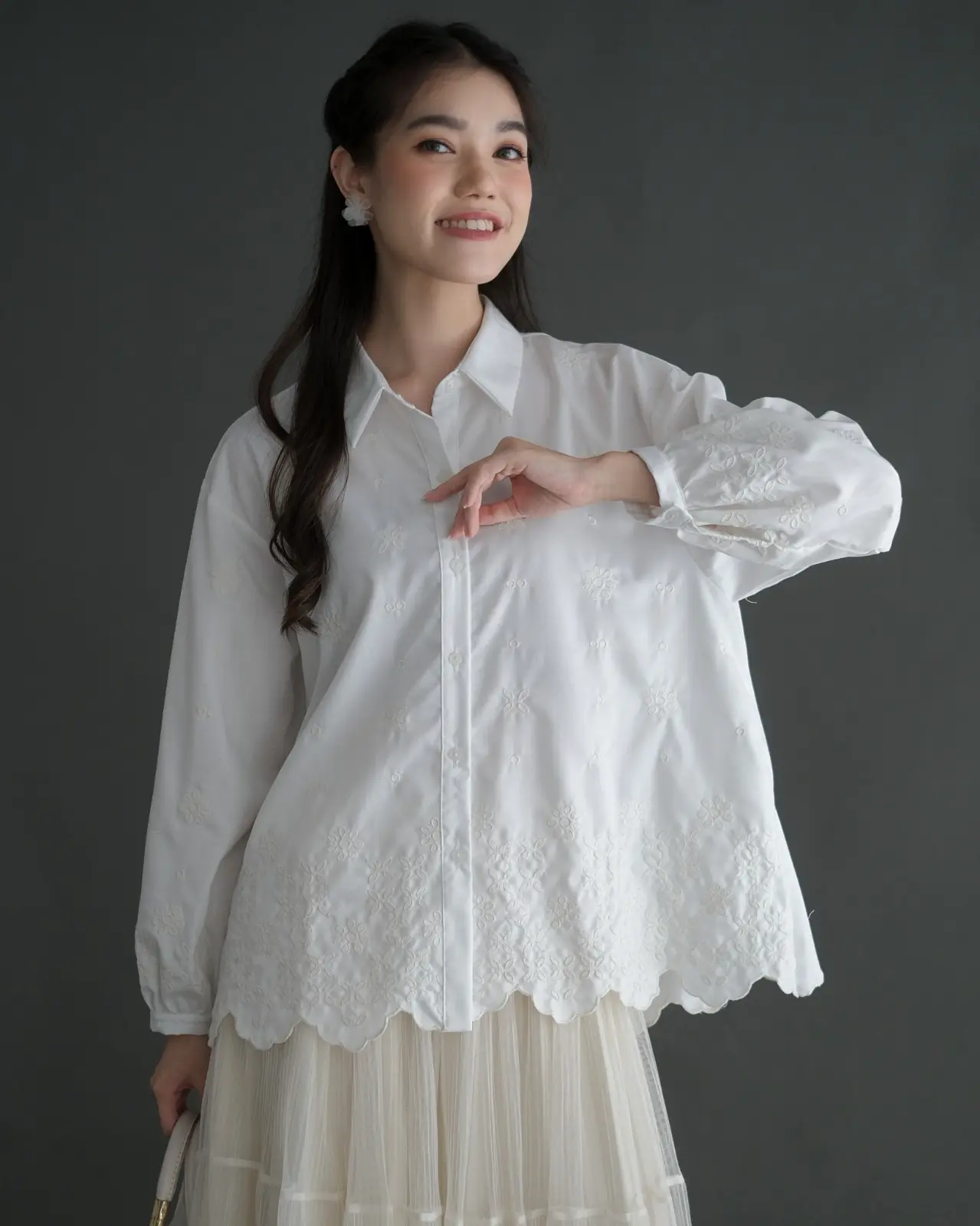 Helina Shirt Kode 1335-1 Broken White