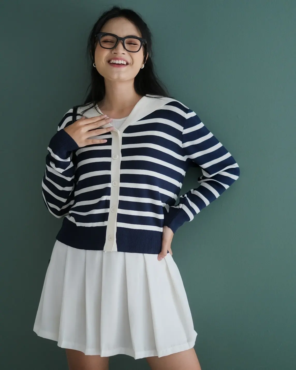 Herlia Stripe Longsleeve Kode 146 Ivory - Image 3