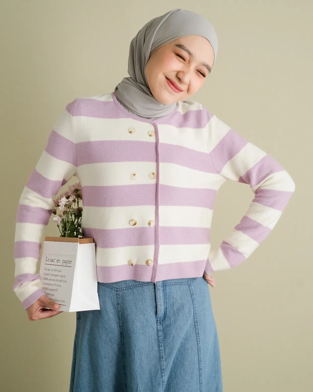 Jiana Stripe Longsleeve Kode 156 Lilac