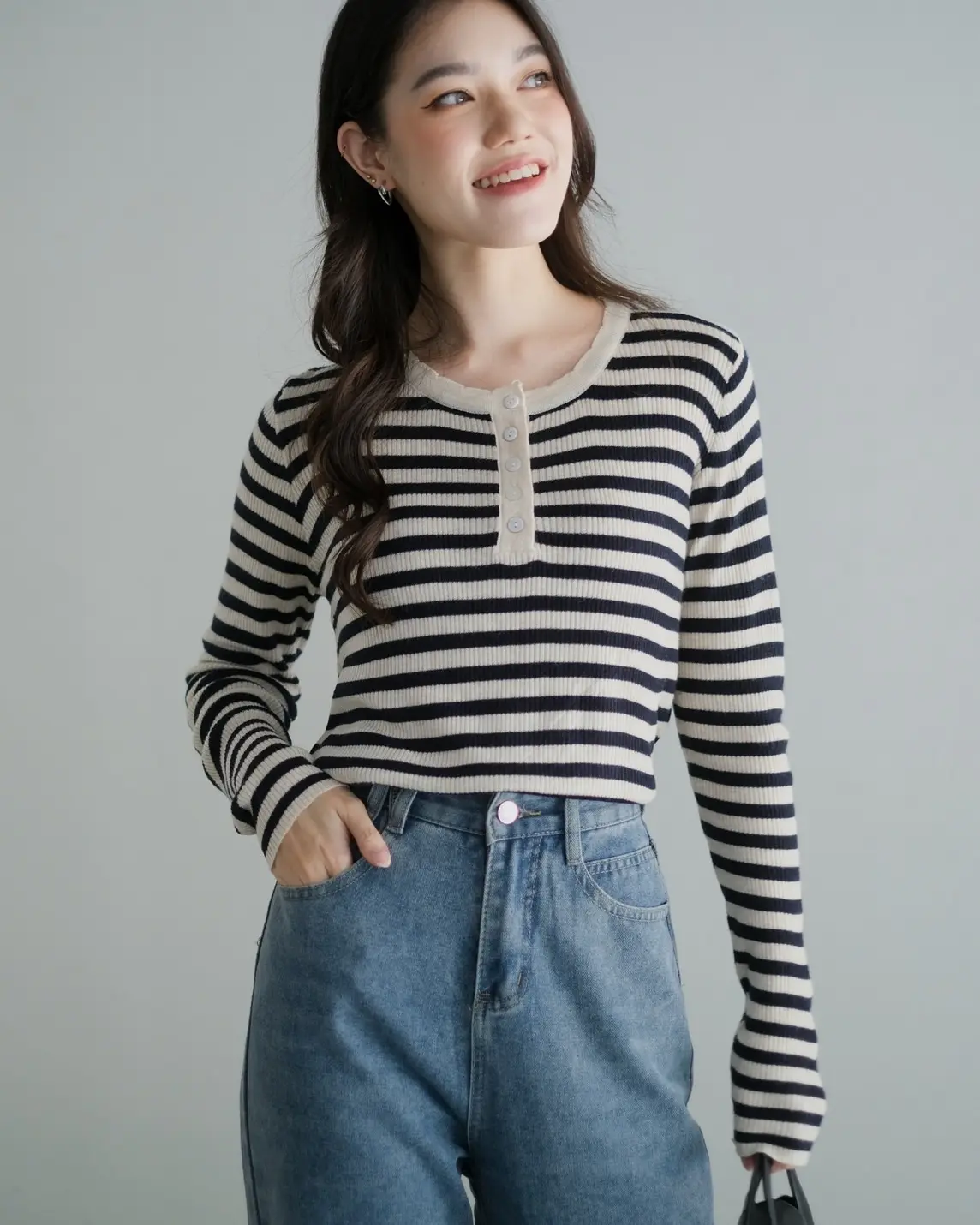 Oliva Stripe Longsleeve Kode 235 - Image 4