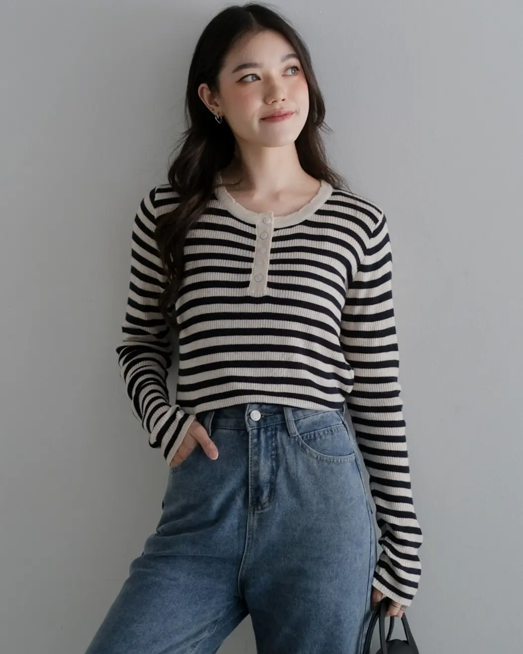 Oliva Stripe Longsleeve Kode 235 - Image 3