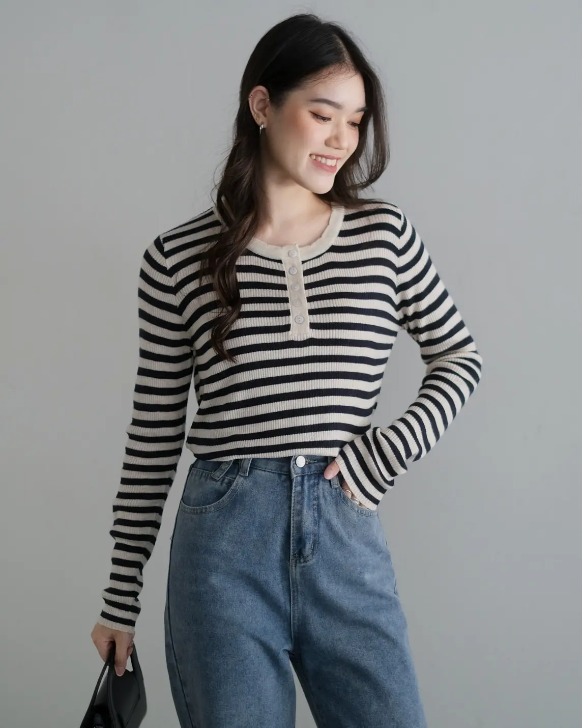 Oliva Stripe Longsleeve Kode 235 - Image 2