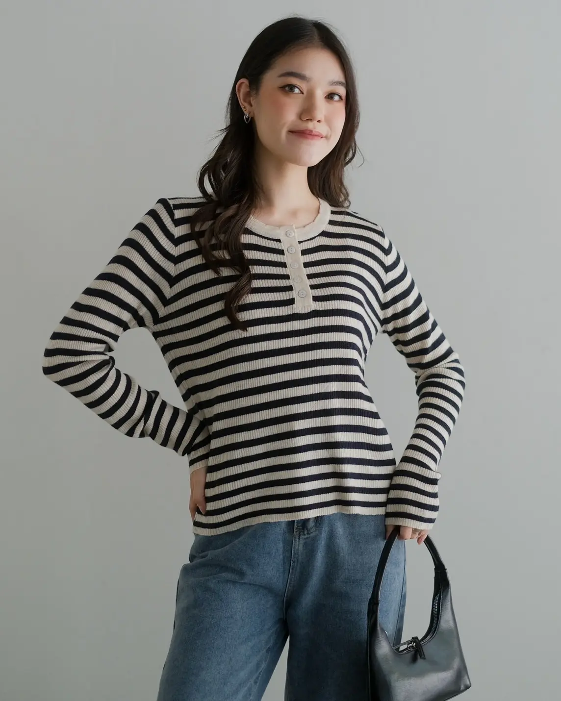 Oliva Stripe Longsleeve Kode 235