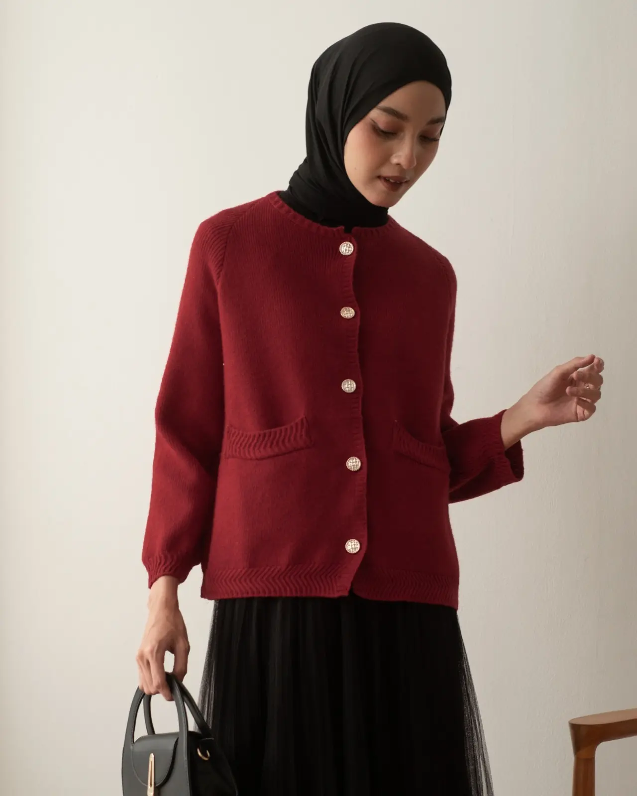 Qisya Cardi Kode 237 Maroon