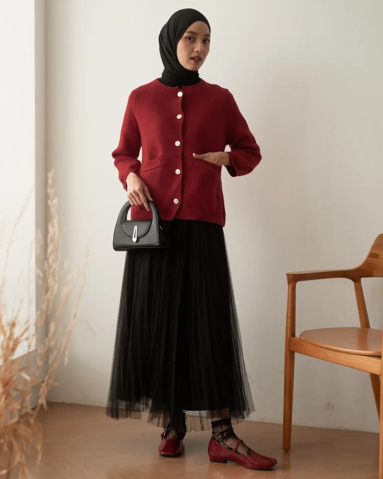 Qisya Cardi Kode 237 Maroon - Image 2