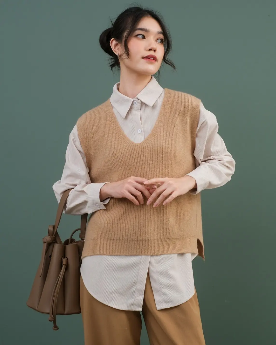 Rayana Longsleeve Kode 406 Khaki - Image 3