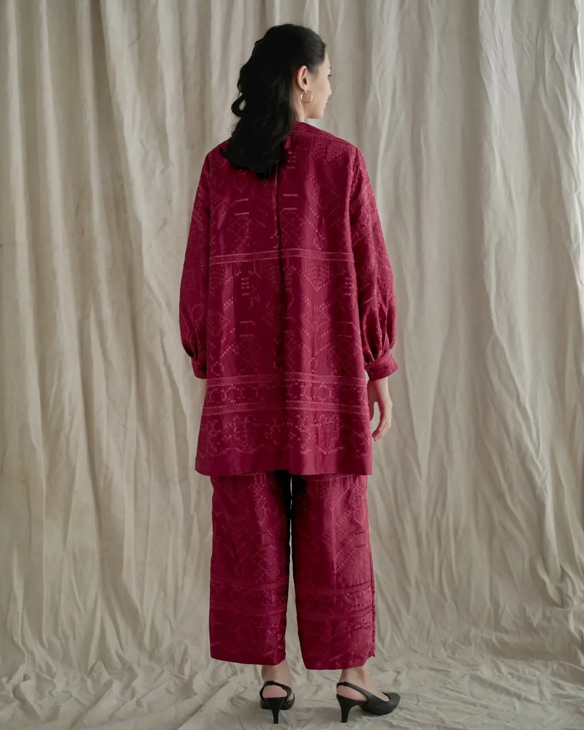 Vanesha Set Kode V3008 Maroon - Image 2