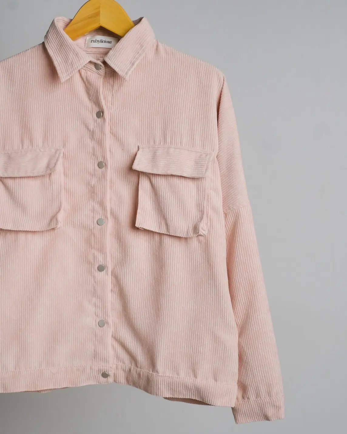Varsha Corduroy Shirt Kode L116 Pink - Image 2