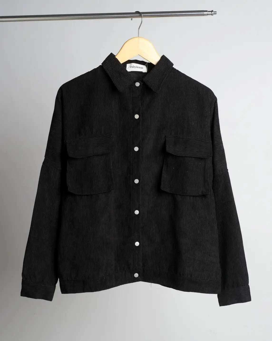Varsha Corduroy Shirt Kode L116 Black