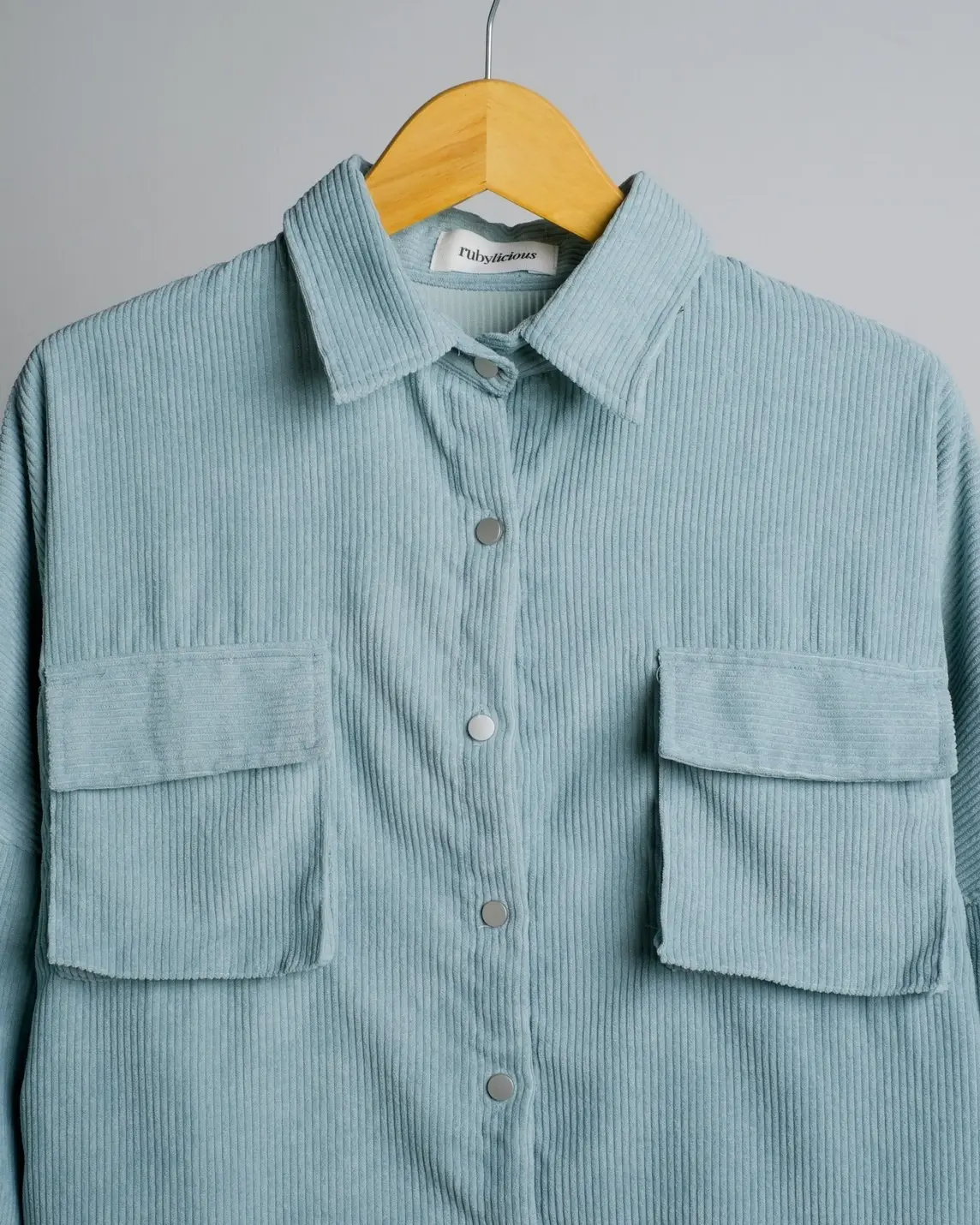 Varsha Corduroy Shirt Kode L116 Blue - Image 2