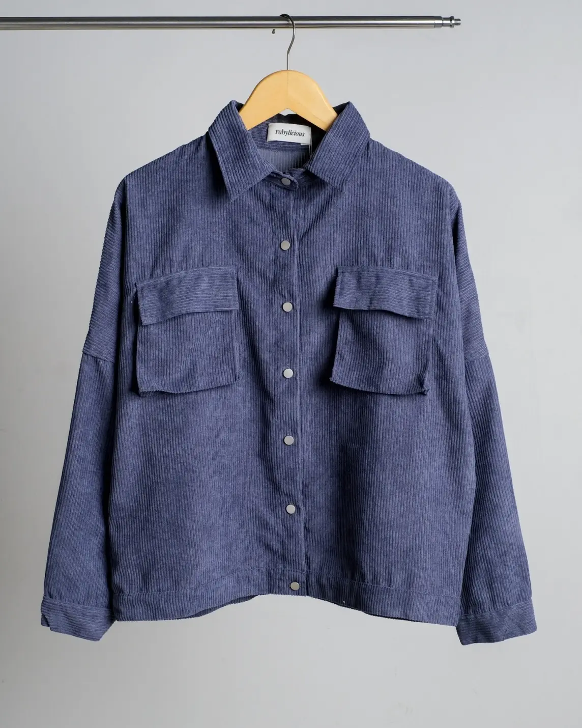 Varsha Corduroy Shirt Kode L116 Dark Grey