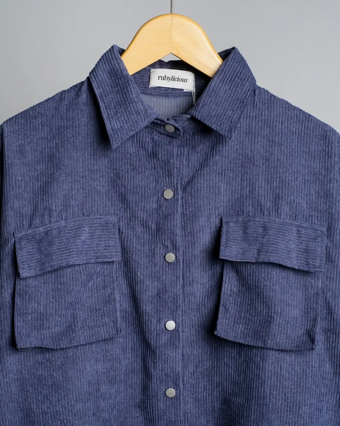 Varsha Corduroy Shirt Kode L116 Dark Grey - Image 2