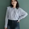 Adalyn Stripe Shirt Misty Grey - Image 3