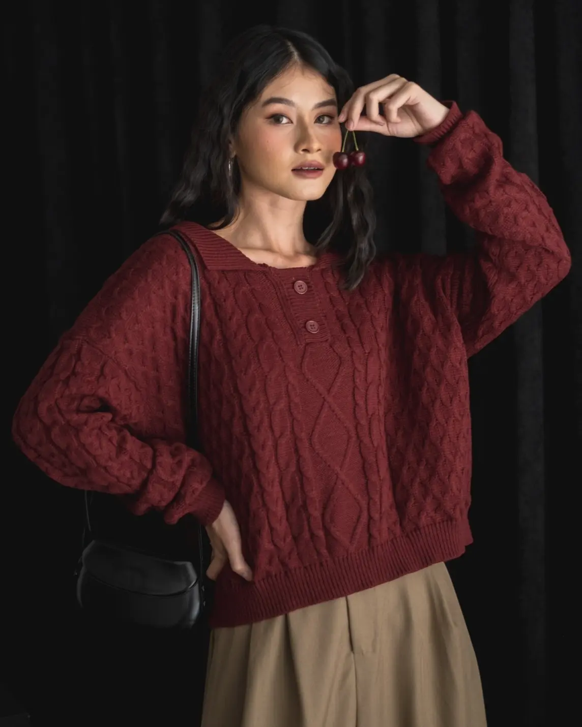 Adelaide Sweater Red Cherry