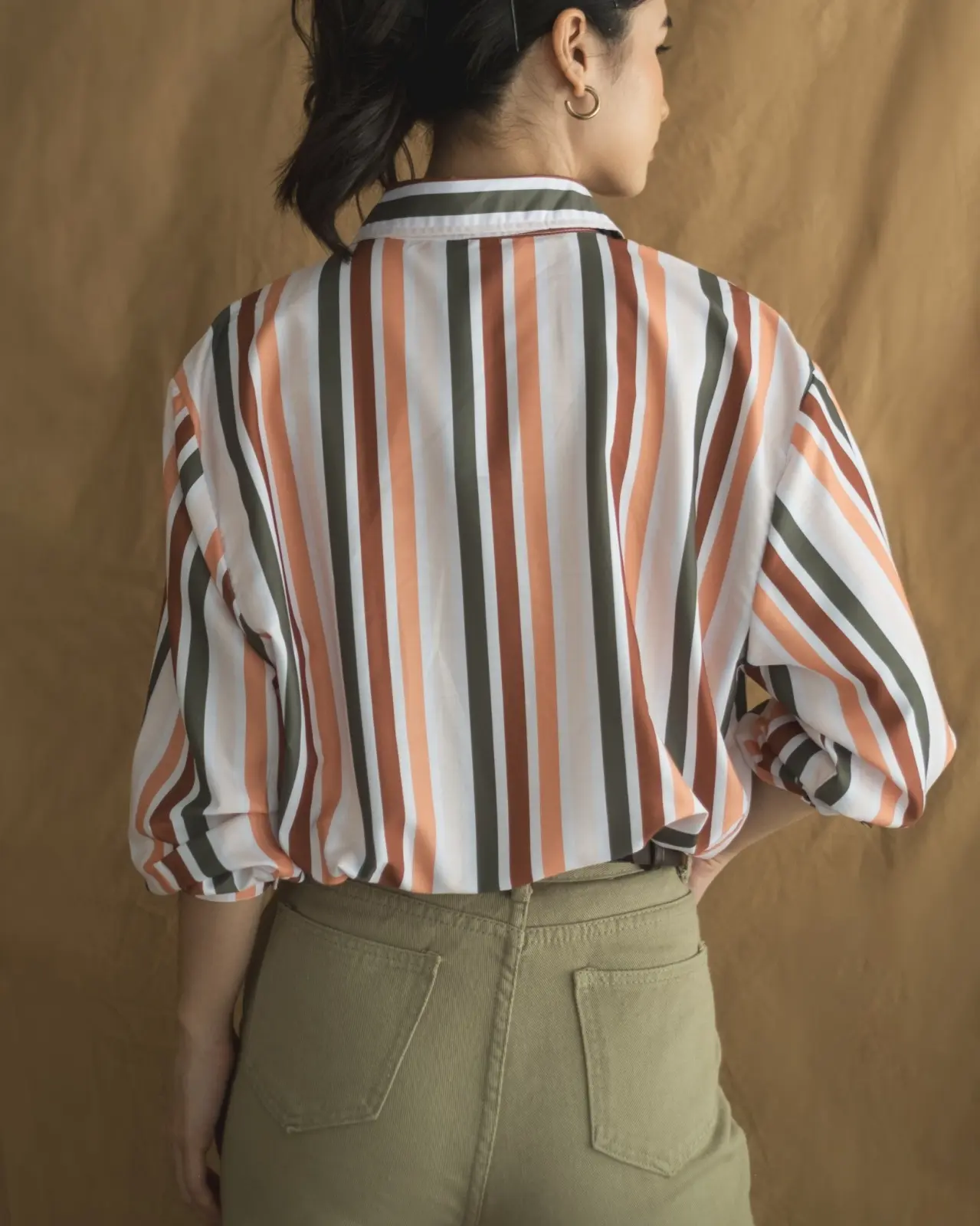 Advika Stripe Shirt Brown - Image 5
