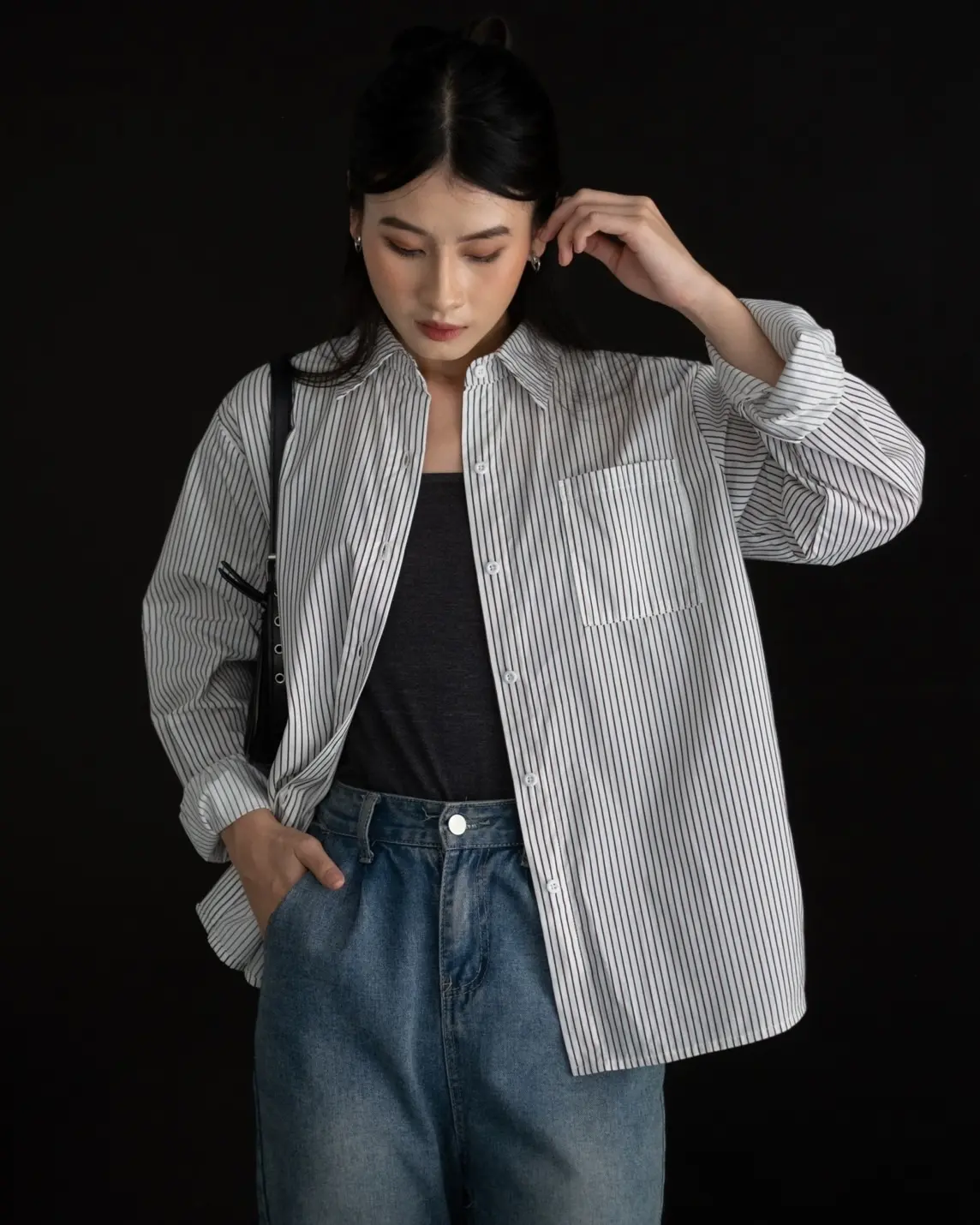 Azana Stripe Shirt Broken White - Image 2