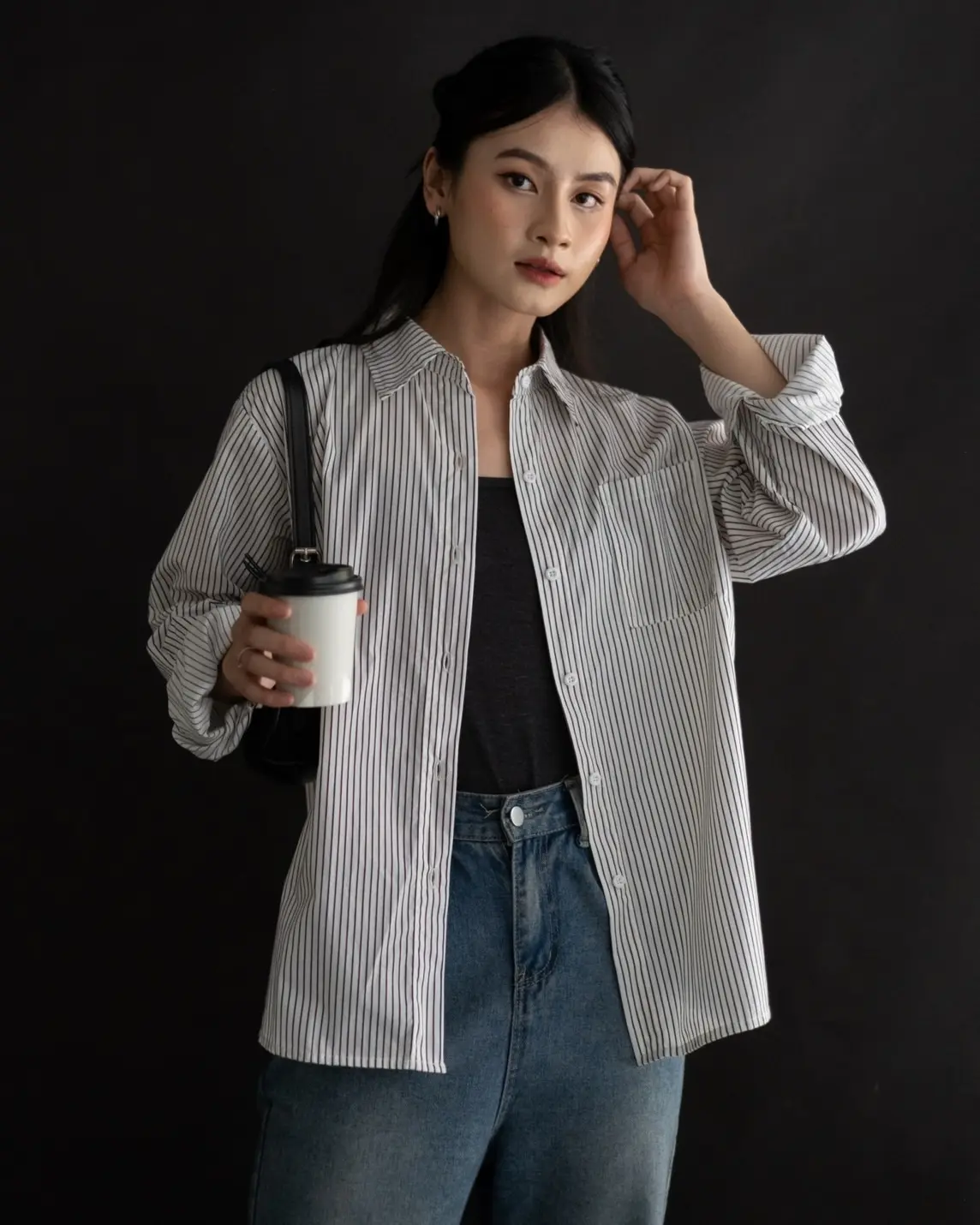 Azana Stripe Shirt Broken White