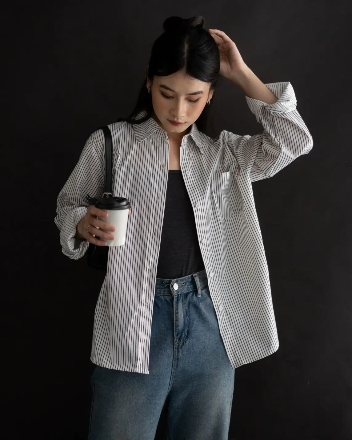 Azana Stripe Shirt Broken White - Image 3