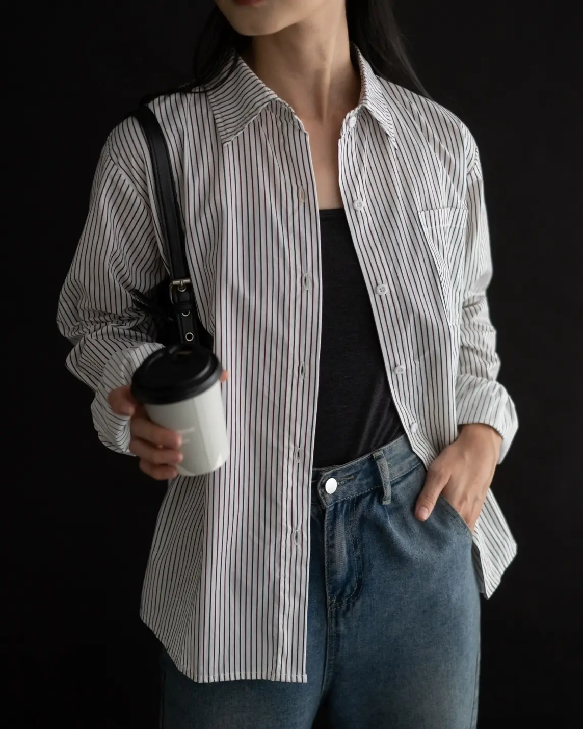 Azana Stripe Shirt Broken White - Image 4