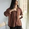 Clemira Oversized Shirt Kode F136-1 Brown - Image 3