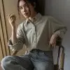 Clemira Oversized Shirt Kode F136-1 Sage Green - Image 2