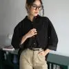 Clemira Oversized Shirt Kode F136-1 Black - Image 2