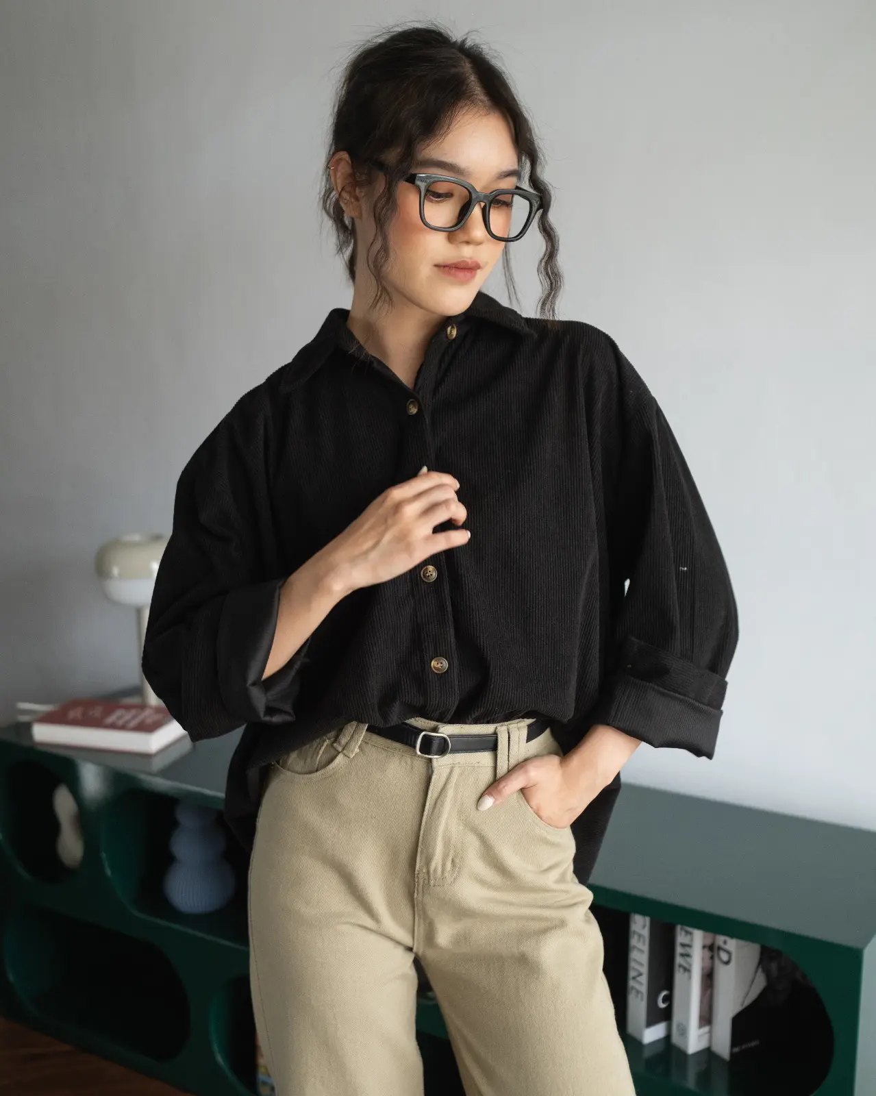 Clemira Oversized Shirt Kode F136-1 Black - Image 2