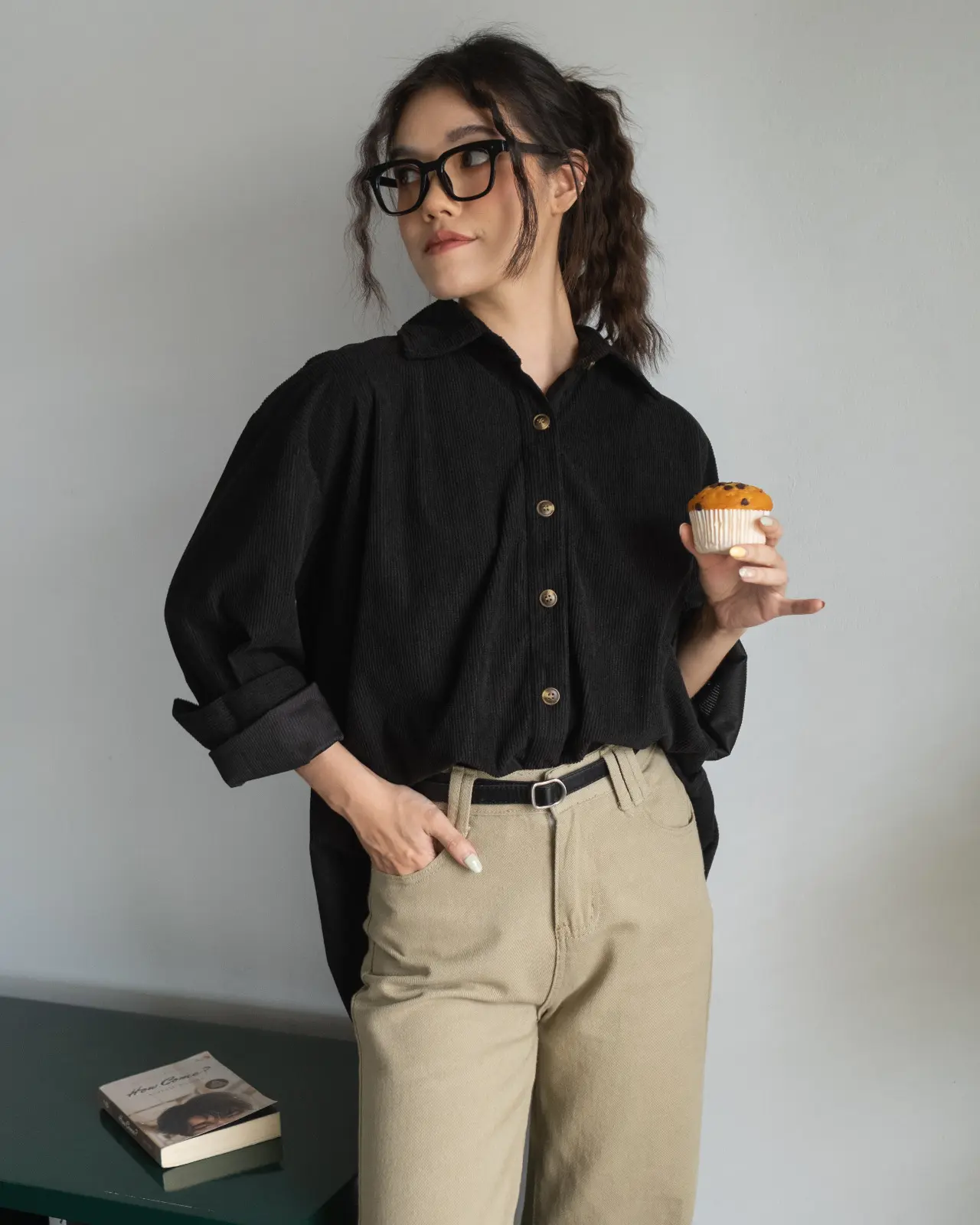 Clemira Oversized Shirt Kode F136-1 Black