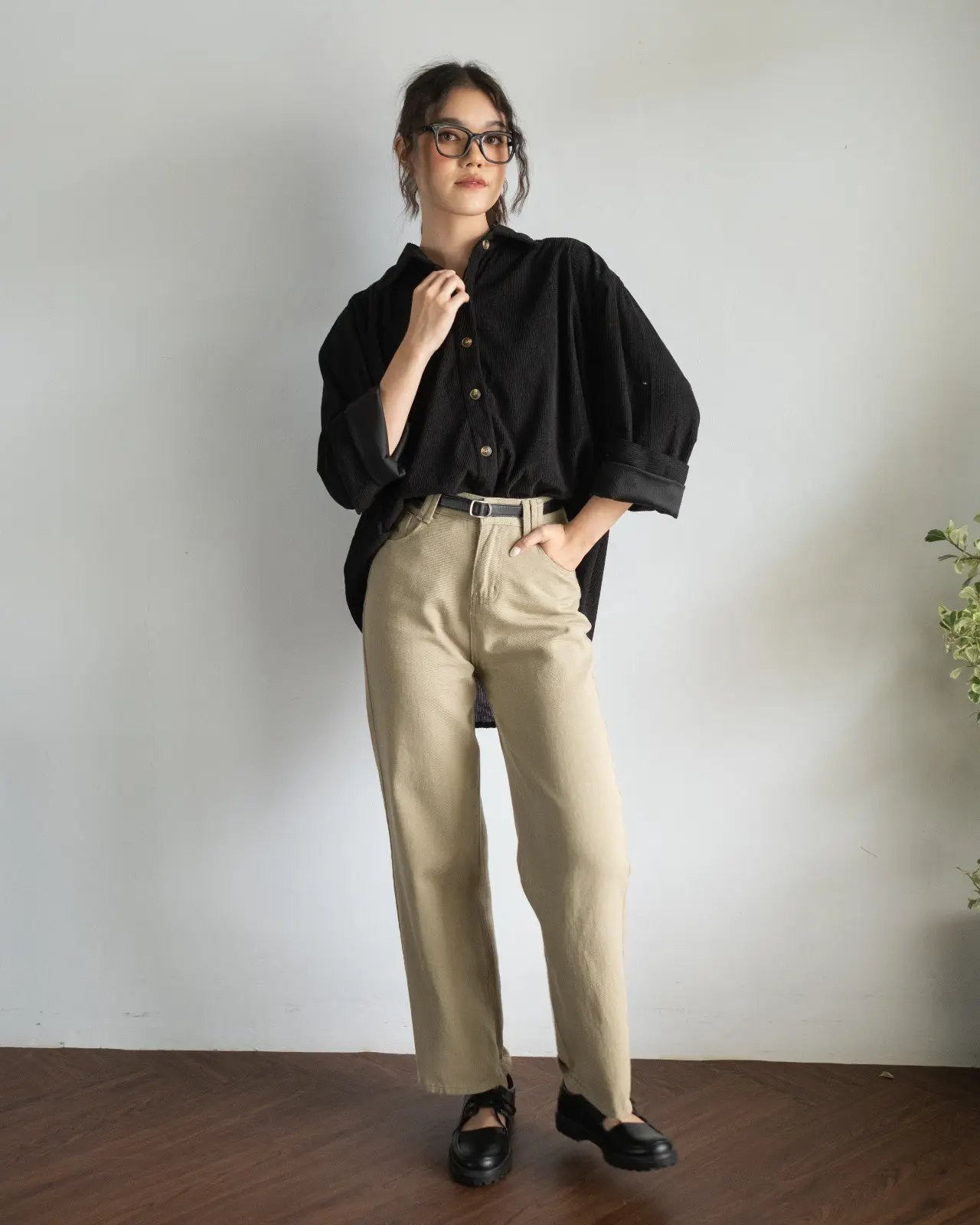 Clemira Oversized Shirt Kode F136-1 Black - Image 3