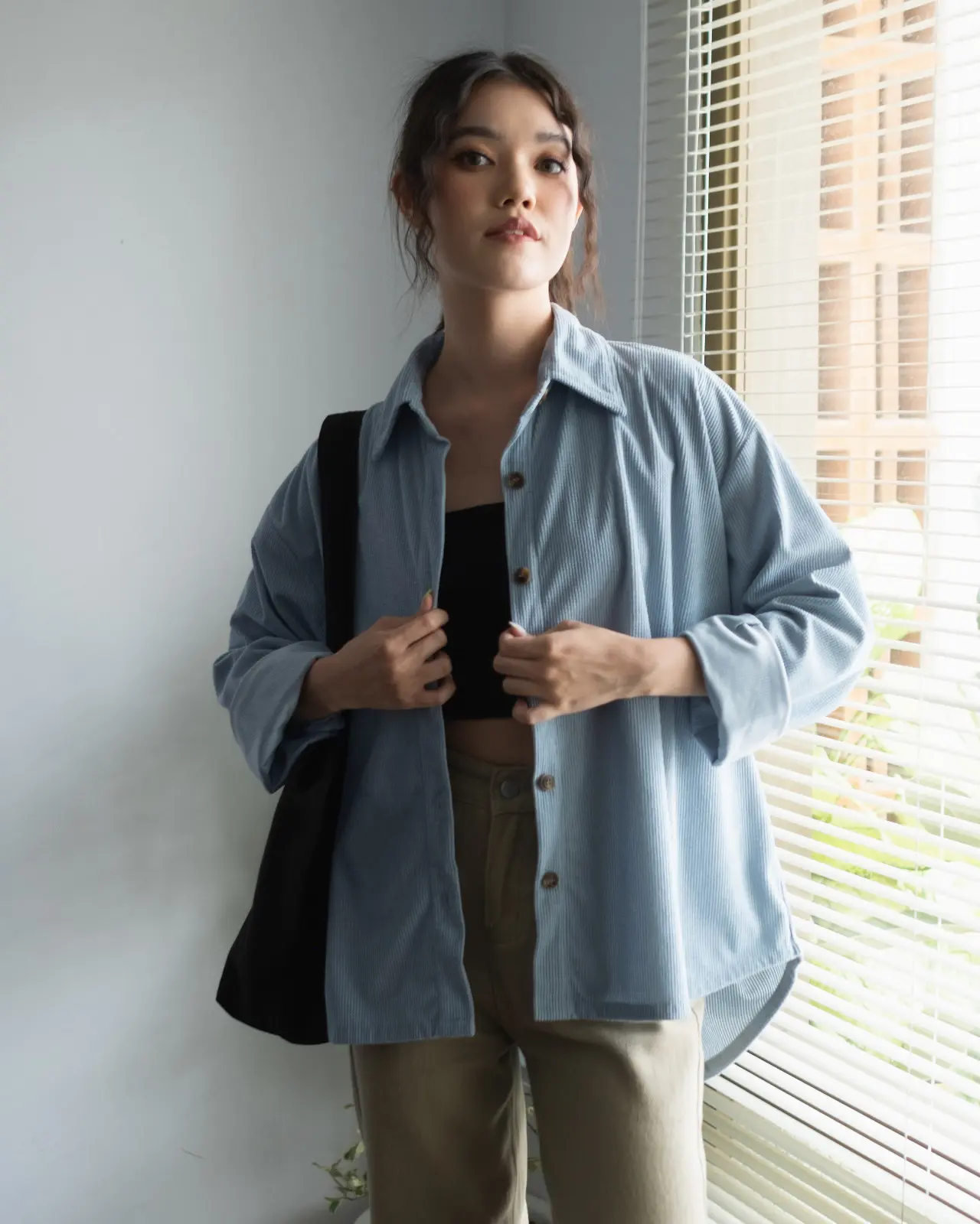 Clemira Oversized Shirt Kode F136-1 Blue - Image 2
